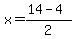 x=%2814+-+4%29%2F2