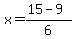 x=%2815+-+9%29%2F6