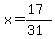 x=%2817%29%2F%2831%29