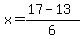 x=%2817+-+13%29%2F6