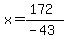 x=%28172%29%2F%28-43%29