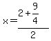 x=%282%2B9%2F4%29%2F2
