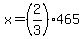 x=%282%2F3%29465