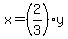 x=%282%2F3%29y