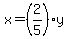 x=%282%2F5%29y