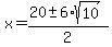 x=%2820%2B-+6%2Asqrt%2810%29%29%2F2