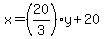 x=%2820%2F3%29y%2B20