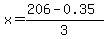 x=%28206-0.35%29%2F3