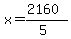 x=%282160%29%2F%285%29