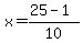 x=%2825-1%29%2F10