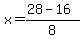 x=%2828+-+16%29%2F8