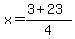 x=%283%2B23%29%2F4