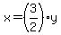 x=%283%2F2%29y