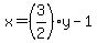 x=%283%2F2%29y-1