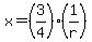 x=%283%2F4%29%281%2Fr%29