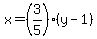 x=%283%2F5%29%28y-1%29