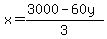 x=%283000-60y%29%2F3