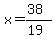 x=%2838%29%2F%2819%29