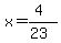 x=%284%29%2F%2823%29