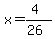 x=%284%29%2F%2826%29