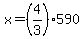 x=%284%2F3%29590