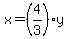 x=%284%2F3%29y