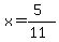 x=%285%29%2F%2811%29