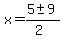 x=%285%2B-+9%29%2F%282%29