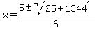 x=%285%2B-sqrt%2825%2B1344%29%29%2F6
