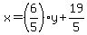 x=%286%2F5%29y%2B19%2F5