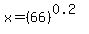 x=%2866%29%5E%280.2%29