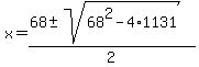 x=%2868%2B-+sqrt%2868%5E2-4%2A1131%29%29%2F2
