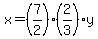 x=%287%2F2%29%282%2F3%29y
