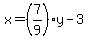 x=%287%2F9%29y-3