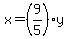 x=%289%2F5%29y