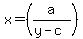 x=%28a%2F%28y-c%29%29
