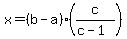 x=%28b-a%29%28c%2F%28c-1%29%29