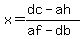 x=%28dc-ah%29%2F%28af-db%29