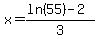 x=%28ln%2855%29-2%29%2F3