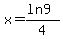 x=%28ln+9%29%2F4