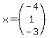 x=%28matrix%283%2C1%2C-4%2C1%2C-3%29%29