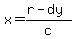x=%28r-dy%29%2Fc
