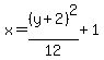 x=%28y%2B2%29%5E2%2F12%2B1