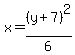 x=%28y%2B7%29%5E2%2F6