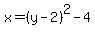 x=%28y-2%29%5E2-4