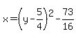 x=%28y-5%2F4%29%5E2-73%2F16