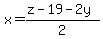 x=%28z-19-2y%29%2F2