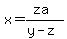 x=%28za%29%2F%28y-z%29