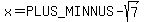 x=%2B-sqrt%287%29