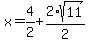 x=%2B4%2F2%2B2%2Asqrt%2811%29%2F2